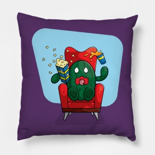 Scared watermelon watching a movie Pillow