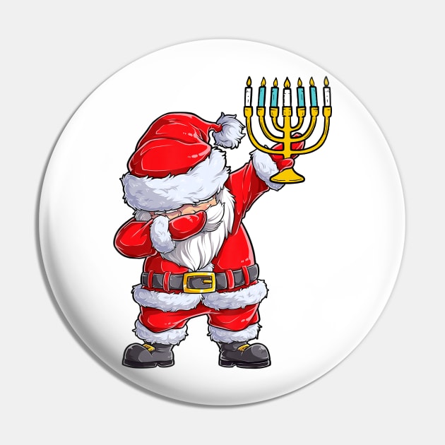 Menorah Santa Hat Chanukah Hanukkah Jewish Christmas Pajama Pin by _So who go sayit_