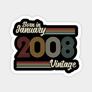 Vintage Born in January 2008 Magnet