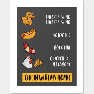 chikin wing chikin wing hotdog and balonaeeaae Sticker for Sale