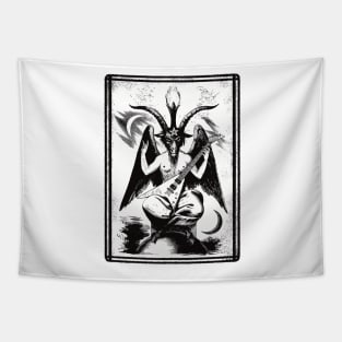 Baphomet arrow guitar white transparent Tapestry