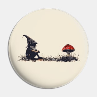 Gnomes and Mushroom Design Pin