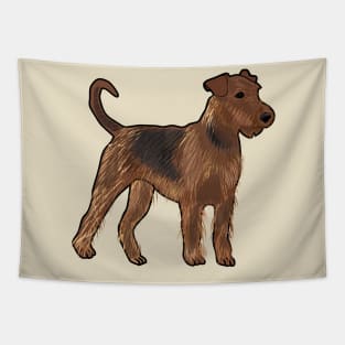 Airedale terrier dog cartoon illustration Tapestry