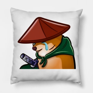 Samurai Cheems Dog Meme T-Shirt Pillow