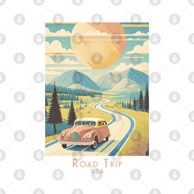 Vintage Retro Road Trip USA by POD24