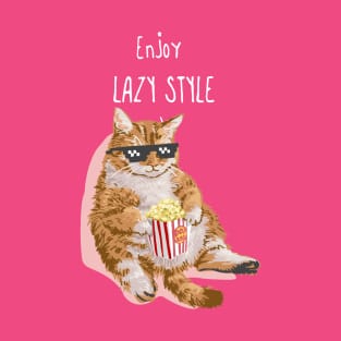 lazy life cat T-Shirt