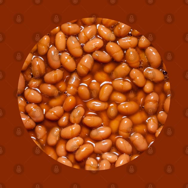 Baked Beans in Maple Syrup Sauce Circle Photograph by love-fi