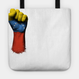 Flag of Venezuela on a Raised Clenched Fist Tote