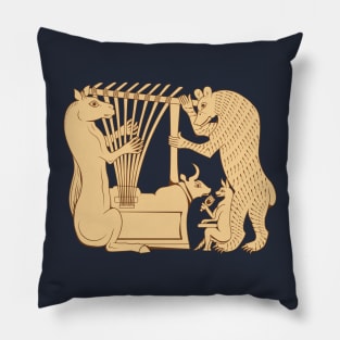 Sumerian animals playing the Lyres Pillow