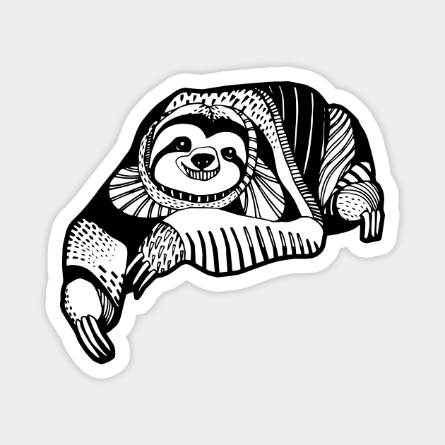 Happy sloth Magnet by Réka Sajó