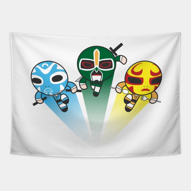 3 Ninjas Puff Back Tapestry by mattsinor