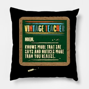 Vintage Teacher Definition Pillow