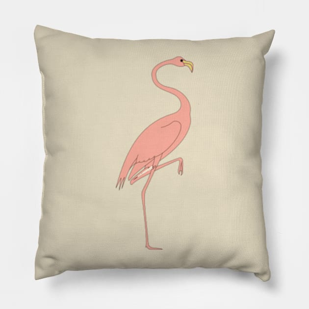 Baby Pink Flamingo Pillow by luckylucy