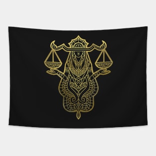 Libra gold Tapestry