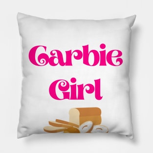Carbie Girl with bread, bagel, and croissant Pillow
