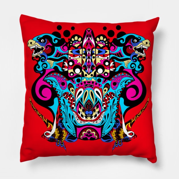 mantra of kaijus the mandala pattern hand of gods Pillow by jorge_lebeau