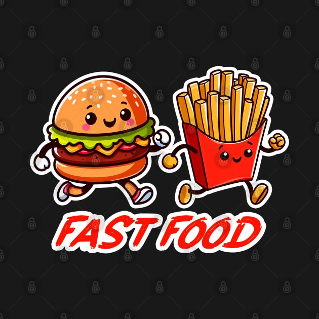 Fast Food Hamburger and French Fries by Plushism