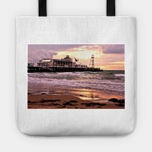 Bournemouth Pier And Beach Dorset England Tote