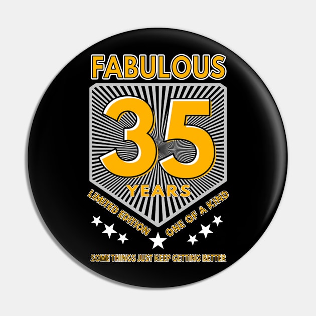 35 and fabulous birthday Pin by Moonsmile Products