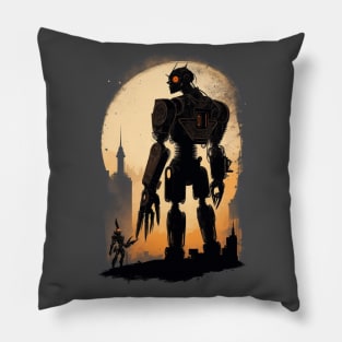 Rusty mysterious enigmatic ancient robot art Pillow