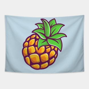 Floating Pineapple Cartoon Tapestry