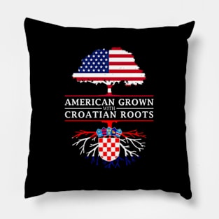 American Grown With Roots Croatia Pillow