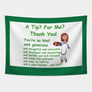 A tip for me tip jar sticker Tapestry