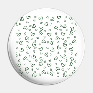 Green Hearts Pattern Pin