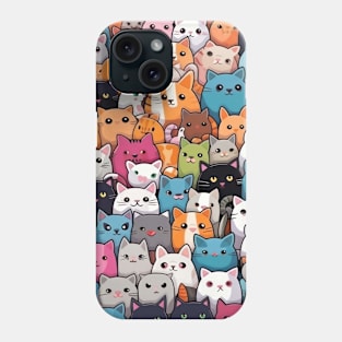 Furry Cuteness: 101 Kawaii Cats in Pastel Paradise Phone Case