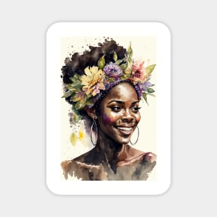 Watercolour print of a beautiful Black Queen Magnet