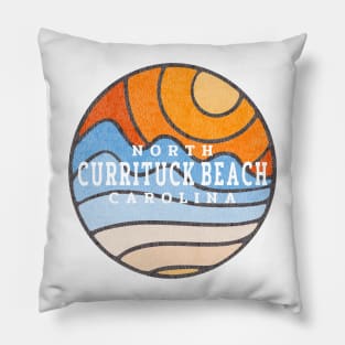 Currituck Beach, NC Summertime Vacationing Stained Glass Sunrise Pillow