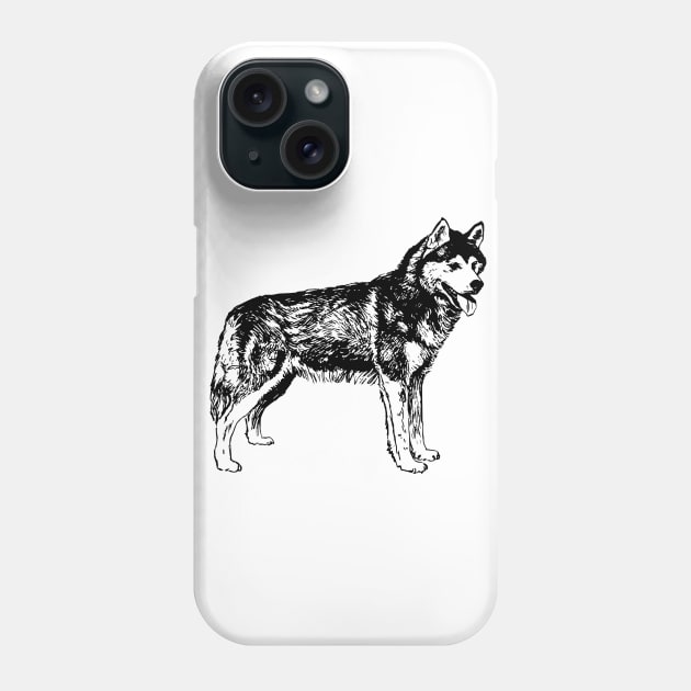 Husky Phone Case by linesdesigns