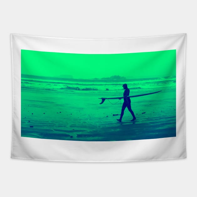 Surf's Up green Tapestry by SandiLin