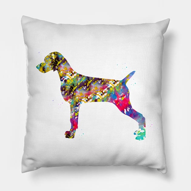 Weimaraner dog Pillow by erzebeth