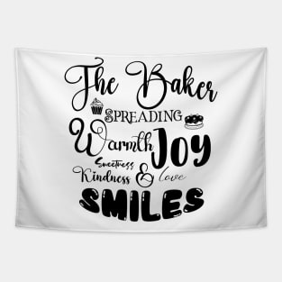 The Baker Spreading Love Dark Font Tapestry