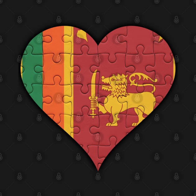 Sri Lankan Jigsaw Puzzle Heart Design - Gift for Sri Lankan With Sri Lanka Roots by Country Flags