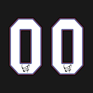 Lucky number 00 basketball hockey player Cat face Born 2000 - zero T-Shirt