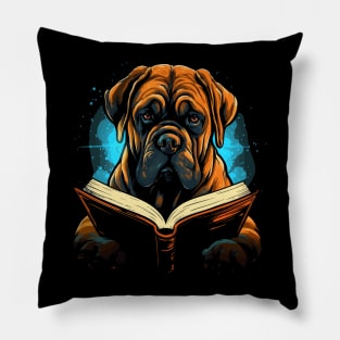 English Mastiff Reads Book Pillow