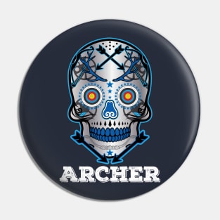 Archery Sugar Skull Pin