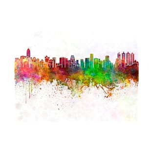 Bangkok skyline in watercolor background T-Shirt