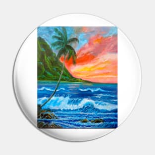 PALM TREE AND SUNSET Pin