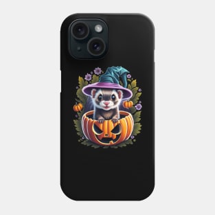 Halloween ferret pumpkin Phone Case