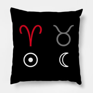 Aries Sun Taurus Moon Zodiac Sign Pillow