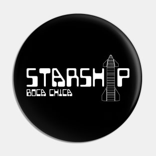 Starship Boca Chica Texas Retro Style Illustration Pin