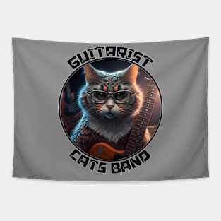 Guitarist Cat / Cats Band Tapestry