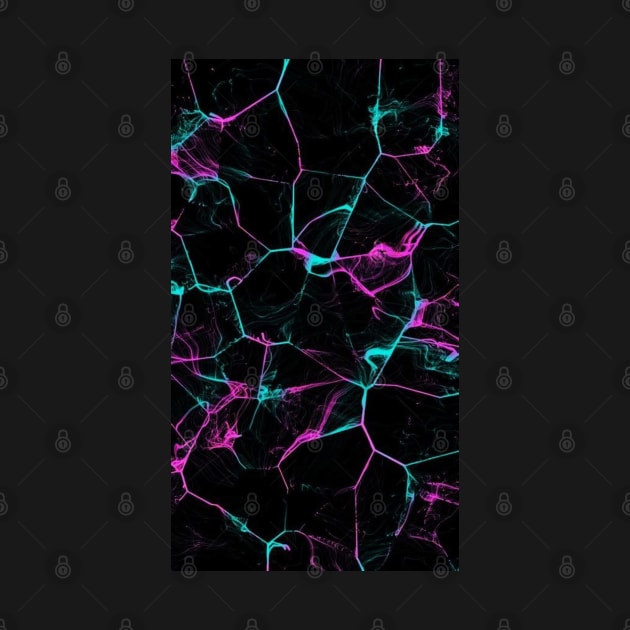 Neon Cyan & Purple Marble Pattern by Alexander S.