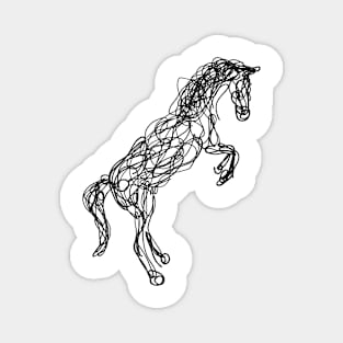 Black horse doodle Magnet