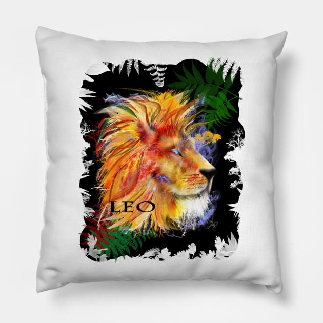 Leo Lion Astrology Design Pillow by starchildsdesigns