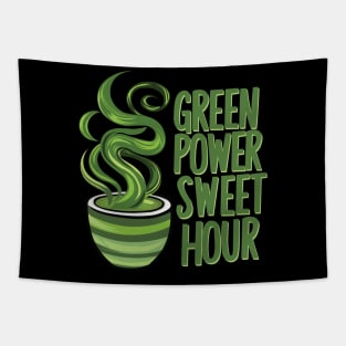 Green Power Sweet Hour Matcha Tea Gift Tapestry
