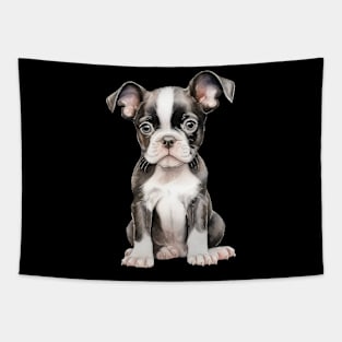 Puppy Boston Terrier Tapestry